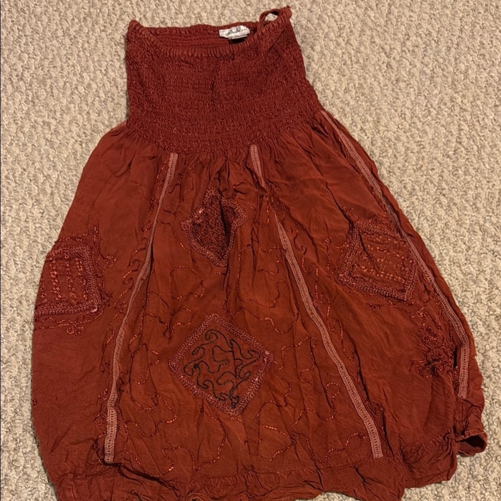 Bohemian Rust Sleeveless Dress
